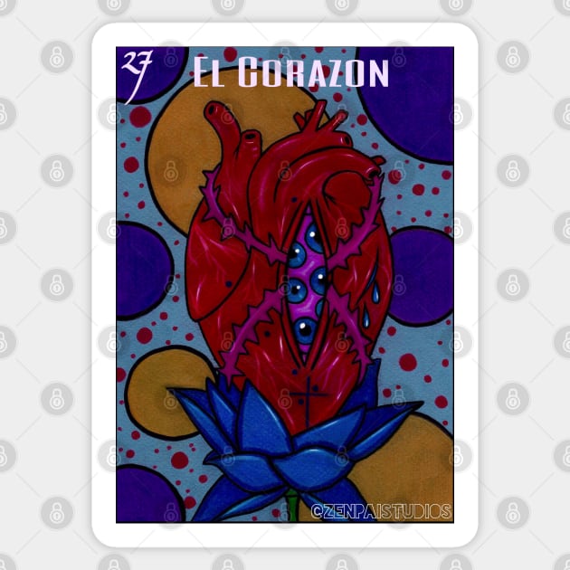 El Corazón Sticker by Zenpaistudios